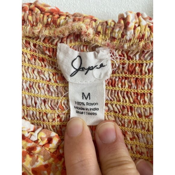 Japna Orange & Yellow Floral Sleeveless Button-Down Maxi Dress SizeM - Picture 5 of 5